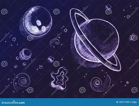 Space drawing, background stock illustration. Illustration of painting ...