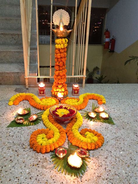 Diwali Decoration Flower Rangoli