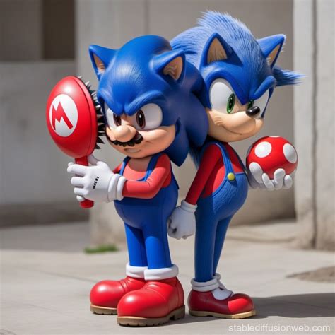 Unlikely Nintendo-Sega Crossover | Stable Diffusion Online