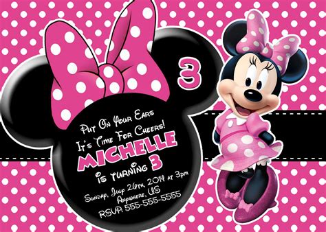 Minnie Mouse Birthday Invitation Templates Free