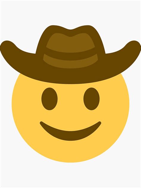 "Cowboy emoji" Sticker by CleanOnPoint | Redbubble