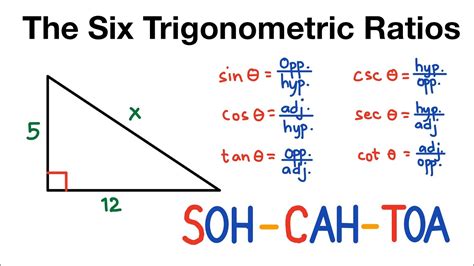 How to Find the Six Trigonometric Ratios Given a Right Triangle | SOH ...