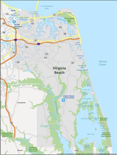 Virginia Beach Map, Virginia - GIS Geography