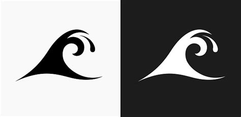 Ilustración de Icono De Ondas En Blanco Y Negro Vector Fondos y más ...