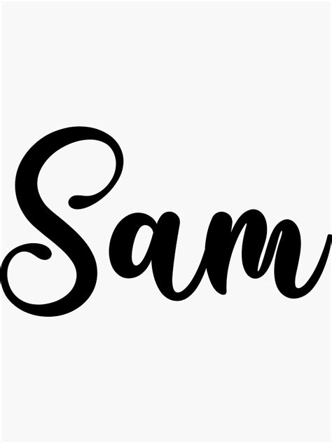 "Sam Name - Handwritten Calligraphy" Sticker for Sale by YelenaStore ...