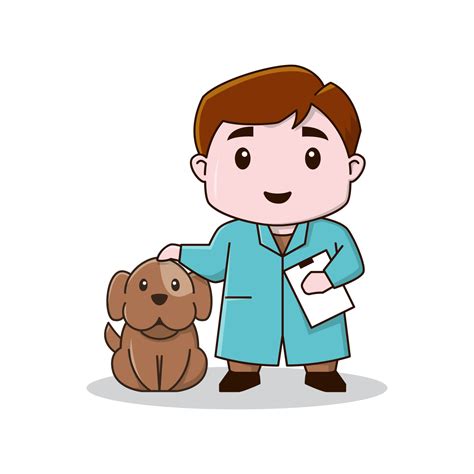 Little Cute Animal Doctor Veterinarian Dog Puppy Cartoon Pet Health ...