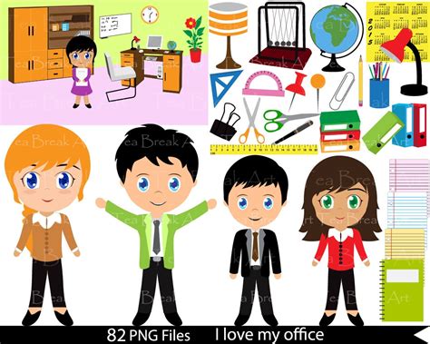 Office Set & Office People Clipart Digital Clip Art Graphics - Etsy