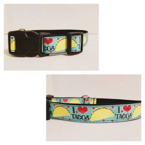 Taco Dog Collar Blue Dog Collar Taco Tuesday Dog Lover - Etsy