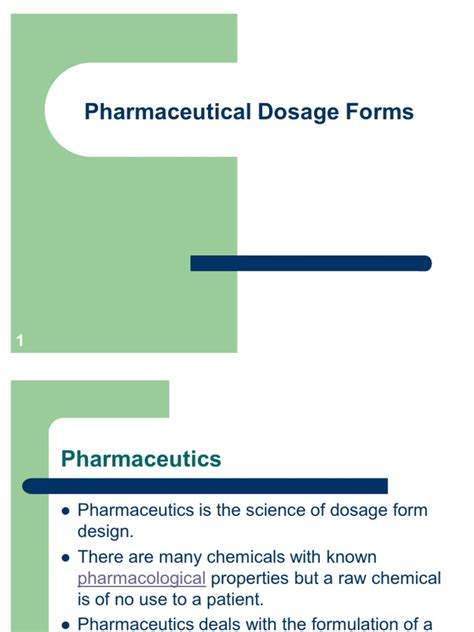 1 - Pharmaceutical Dosage Forms | PDF | Medical Prescription ...