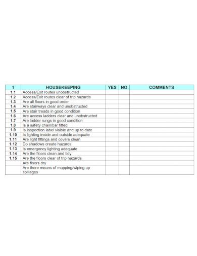 FREE 3+ Workplace Housekeeping Checklist Samples in PDF