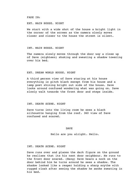 Short film script PDF