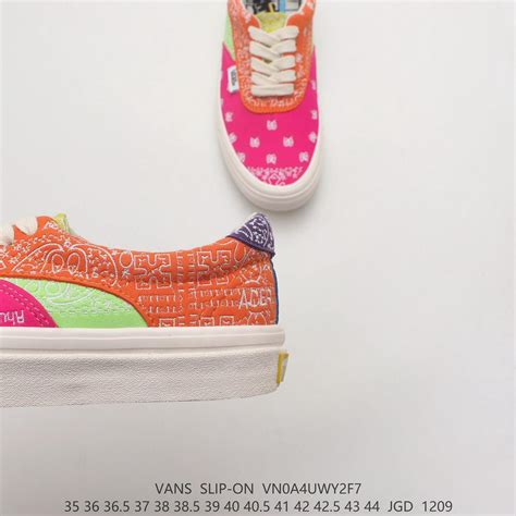 แวน VANS Slip On Orange รองเท้า ผ้าใบ ของ แท้ Old Skools รองเท้า ...