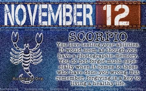 November 12 Zodiac Birthday Horoscope Personality | SunSigns.Org