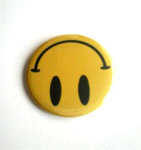 Upside Down Smiley Face Pinback Button OR Magnet 2.25 inch | Etsy