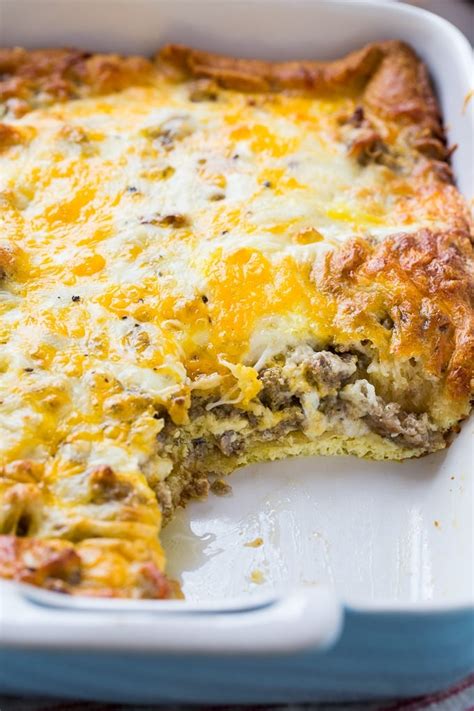 Sausage and Crescent Roll Casserole - Spicy Southern Kitchen