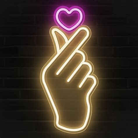 Buy Lumoonosity Finger Heart Neon Signs - Premium K-Pop Heart Hand Led ...