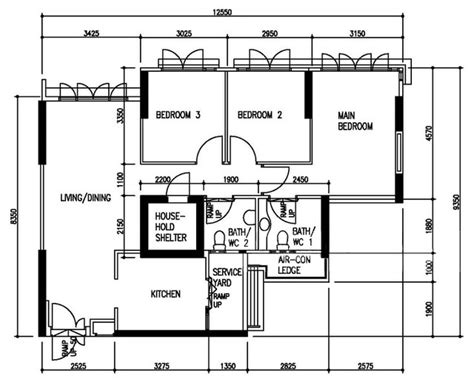 Hdb 5 Room Flat Floor Plan - floorplans.click