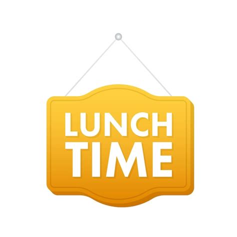 Premium Vector | Flat icon with lunch time door sign on white ...