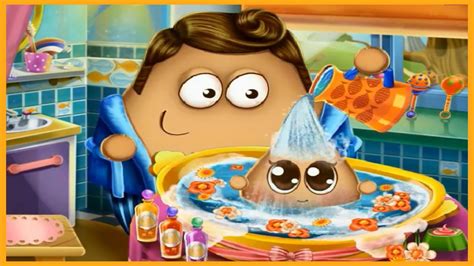 Watch & Play Pou Baby Wash Newest Baby Bathing Video Game-Fun Baby Pou ...