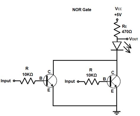 How to Build a NOR Gate with Transistors