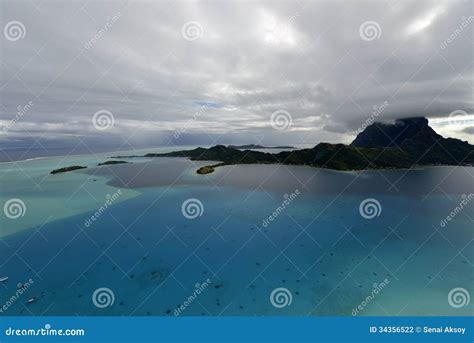 Aerial view on Bora Bora stock photo. Image of vacation - 34356522