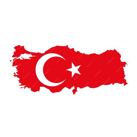 Premium Photo | Turkey flag map country outline with national flag