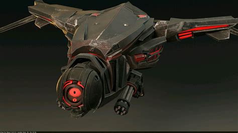 a futuristic looking vehicle with red lights on it