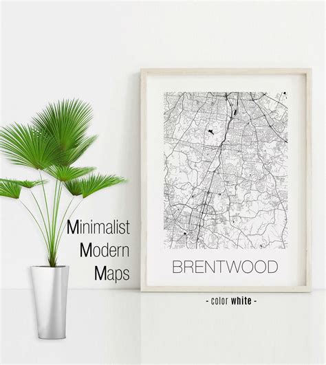 Brentwood Tennessee Brentwood TN Map Brentwood Map | Etsy