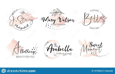 Elegant Event Planner Monogram Logo Set Stock Vector - Illustration of ...