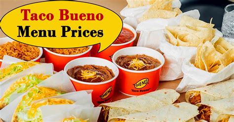 Taco Bueno Menu Prices - Try Mexican food in Texas Style