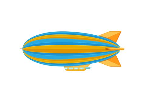 Colorful Airship Vector on White Background. Vector Illustration of ...