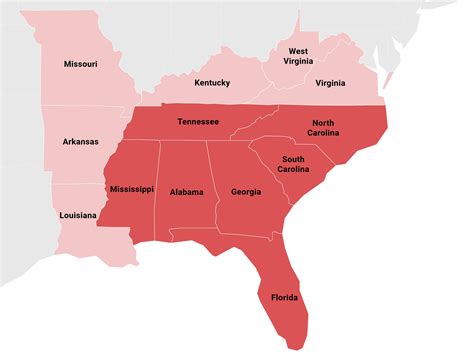 Map Of Us Southern States - Amanda Marigold