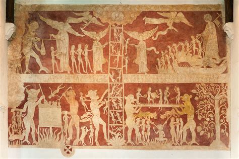 Medieval Wall Painting of the Purgatorial Ladder, Chaldon, Surrey