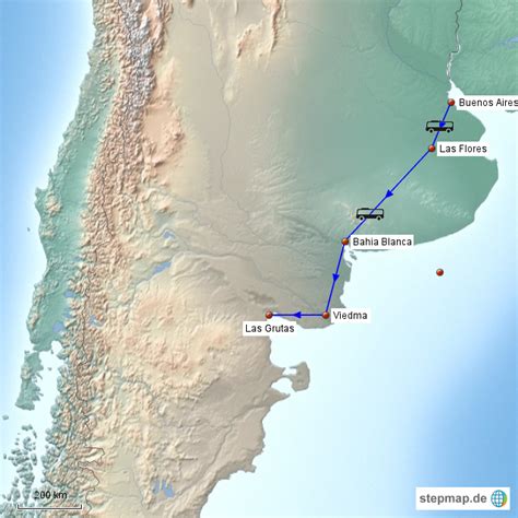 StepMap - Las Grutas - Landkarte für Argentinien