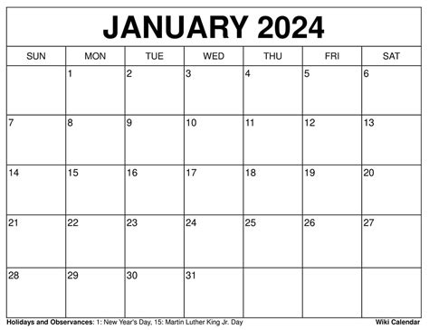 January 2024 Calendar Printable Free - Dodie Freddie