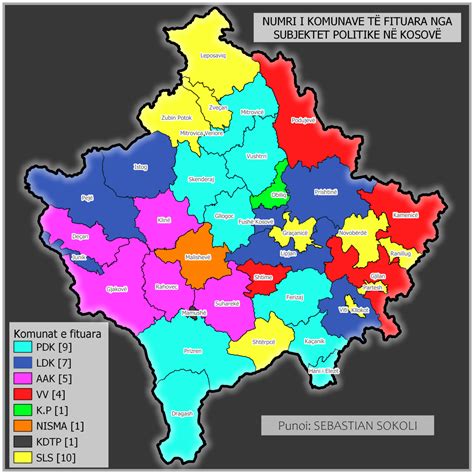 Kështu duket harta e partive politike sipas komunave të fituara në zgjedhje