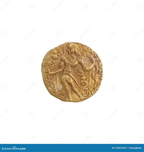 Chandragupta II Vikramaditya Gold Coin Ancient India Stock Image ...