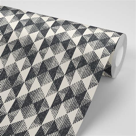 Wallpaper Houndstooth Black and White Retro Wallpaper Cool | Etsy