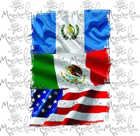 3 Flags Guatemala Mexico USA Flag / Digital / Design File Download PNG ...