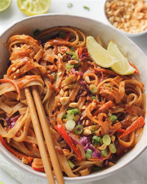 Creamy Pad Thai Noodles - It's All Good Vegan