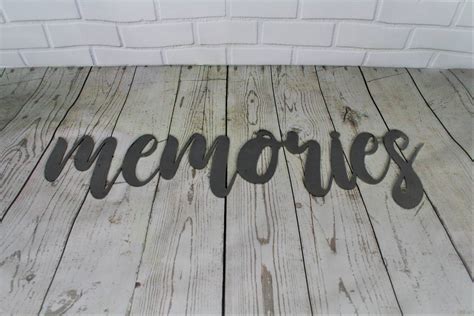 memories script, memories metal sign, metal word art, memories sign ...