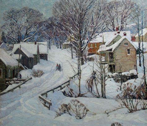 A New England village | Winter landscape, Winter painting, Landscape artist