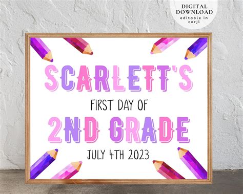 Editable First Day of School Board, Printable Rainbow School Board ...