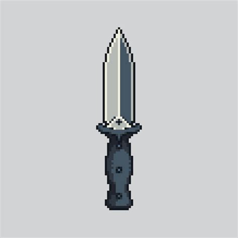 Premium Vector | Pixel art illustration Knife Pixelated Knife Survival ...