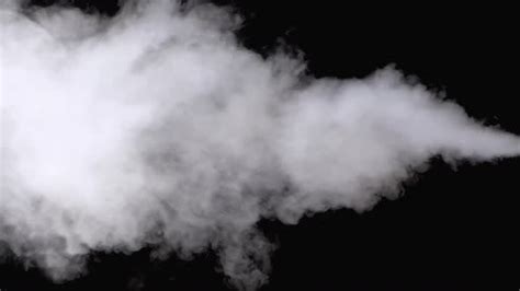 Water Vapor. White Jet of Vapour Steam on Black Background. Slow Motion ...