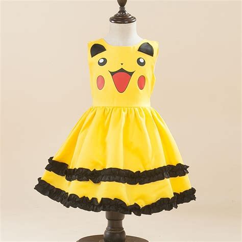 Pokemon Pikachu Dress Lovely Kid Girl One-Piece Dress Summer Sleeveless ...