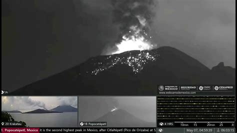 May 7 2023 Popocatépetl volcano eruption @afartv - YouTube