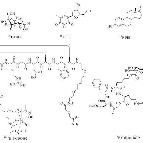 Structures of representative molecular imaging probes in preclinical ...