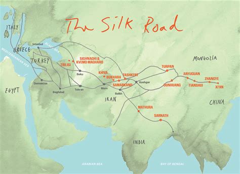 China Silk Road Map - Large World Map