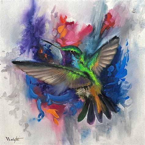 Abstract Hummingbird Print 8x8 - Joel Wright Art